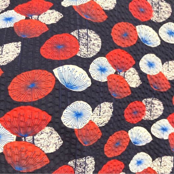 SAKS 5th Avenue Seersucker Short Sleeve Umbrella Design Button Shirt Men' Large - Picture 8 of 14